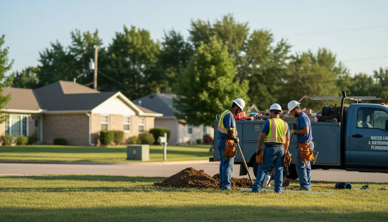 Residential water line and bathroom plumbing service in Leonardville, KS
